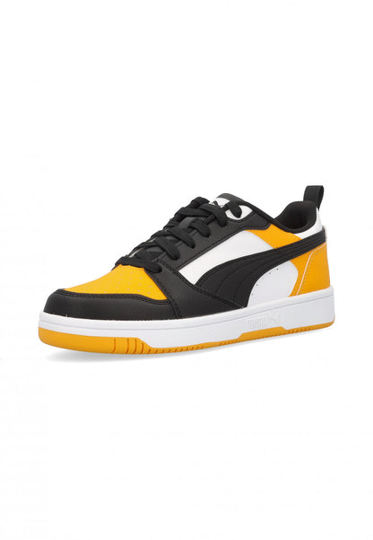 PUMA REBOUND V6 LO JR PUMA WHITE-PUMA BLACK-TANGERINE 393833-18