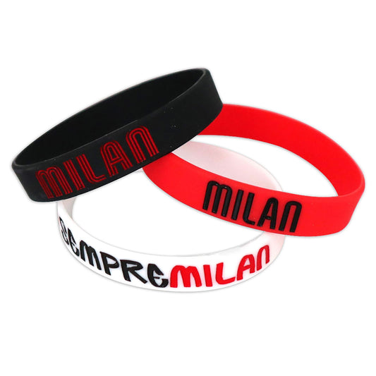 AC MILAN BRACCIALETTI MILAN in gomma rosso/nero SETBRACCIALIMILAN