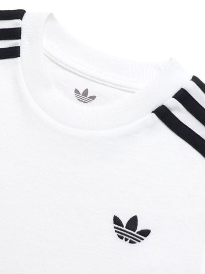 T-Shirt Adidas 3 Stripe Manica Lunga Bambino Bianca HZ6602