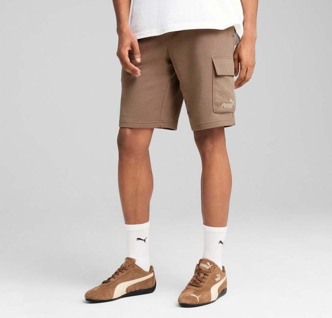 PUMA ESS NO. 1 LOGO CARGO SHORTS 10” TR BROWN 682662-93