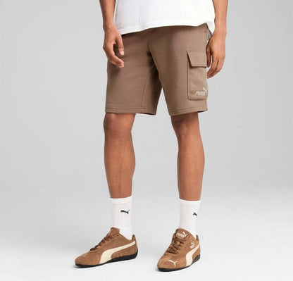 PUMA ESS NO. 1 LOGO CARGO SHORTS 10” TR BROWN 682662-93
