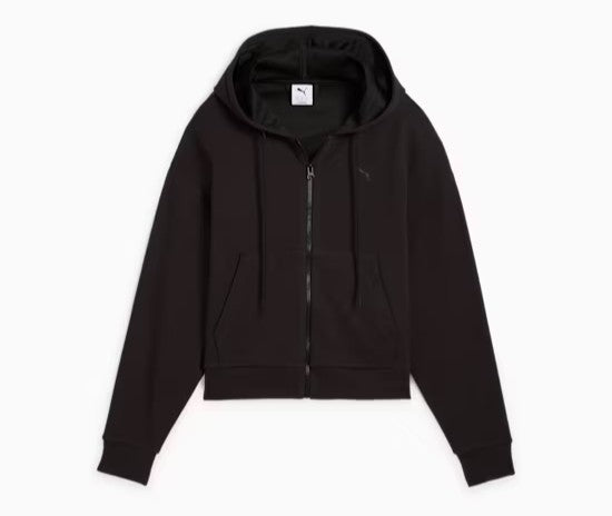 PUMA HER COMFORT CROP FULL-ZIP HOODIE BLACK 685056-01