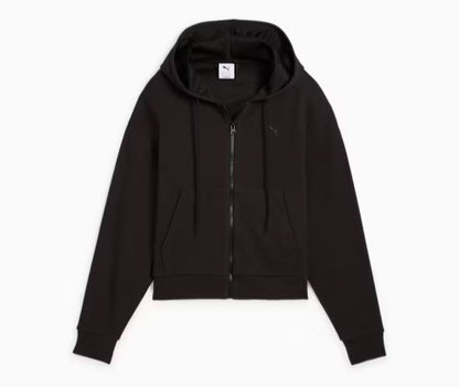 PUMA HER COMFORT CROP FULL-ZIP HOODIE BLACK 685056-01