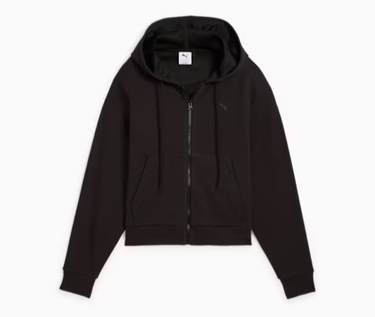 PUMA HER COMFORT CROP FULL-ZIP HOODIE BLACK 685056-01