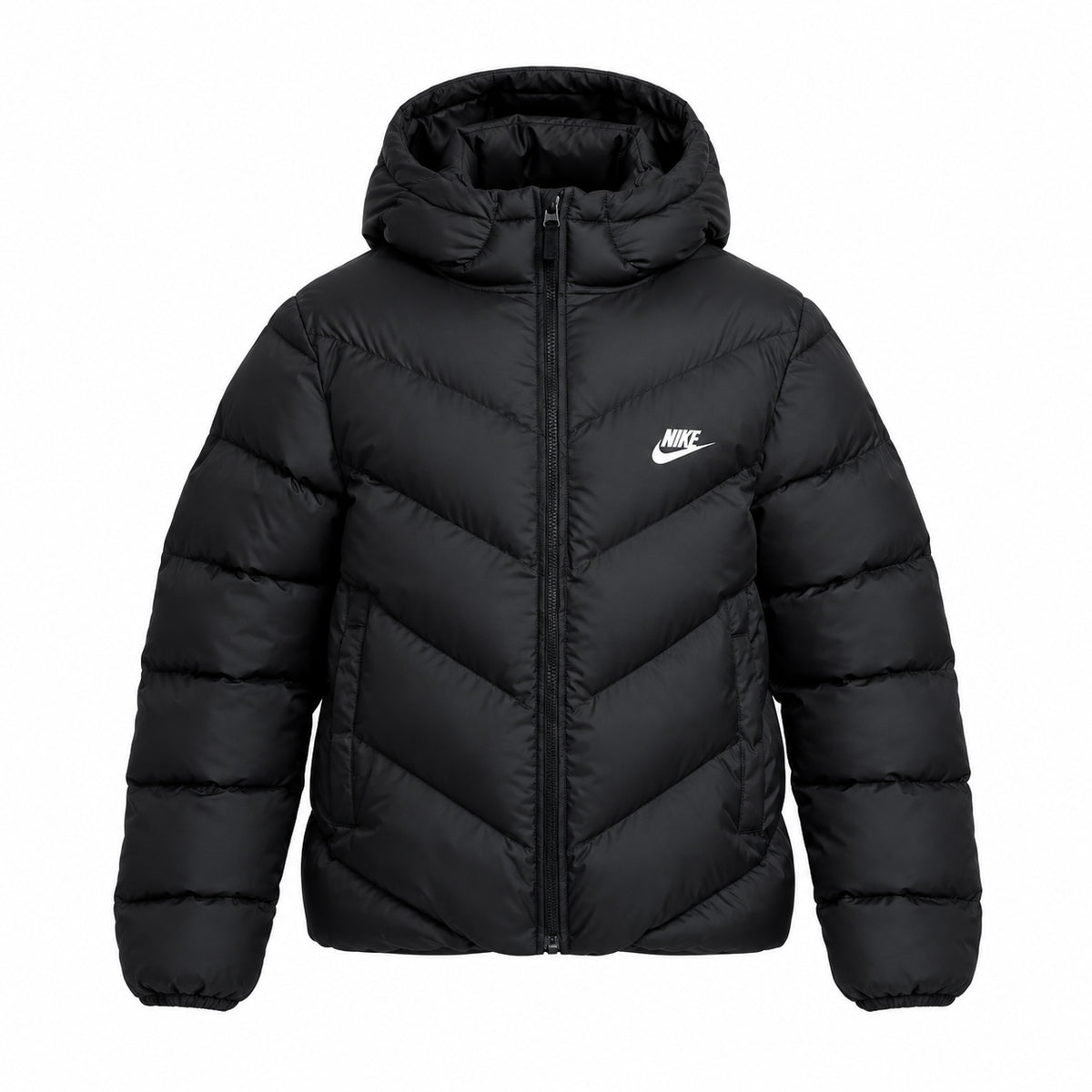 Nike Sportswear All Day Play Therma-FIT Piumino Bambino Unisex Ragazzo Ragazza Imbottitura Sintetica Idrorepellente Nero Bianco S-XL HQ4976-010