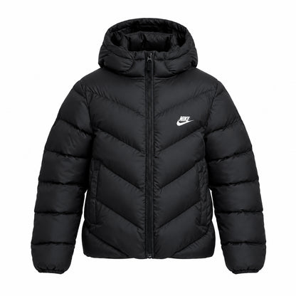 Nike Sportswear All Day Play Therma-FIT Piumino Bambino Unisex Ragazzo Ragazza Imbottitura Sintetica Idrorepellente Nero Bianco S-XL HQ4976-010