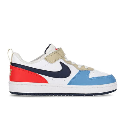 NIKE COURT BOROUGH LOW RECRAFT WHITE/THUNDER BLUE-LT CRIMSON DV5457-124