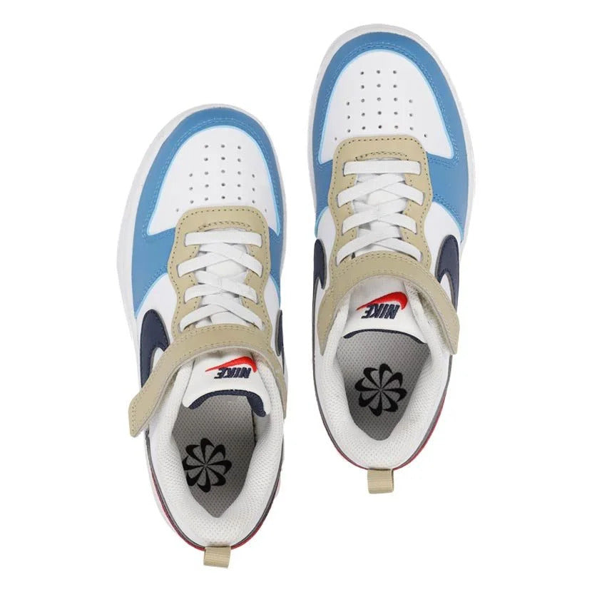 NIKE COURT BOROUGH LOW RECRAFT WHITE/THUNDER BLUE-LT CRIMSON DV5457-124