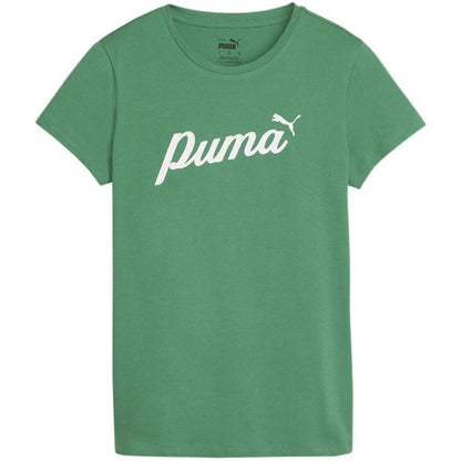 PUMA ESS+ SCRIPT TEE ARCHIVE GREEN 679315-86