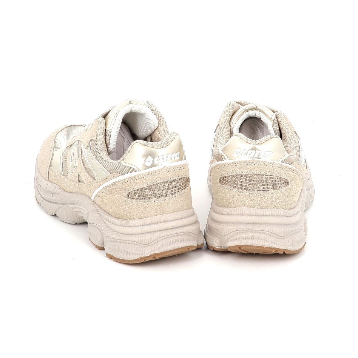 Lotto Boston AMF Patent JR – Scarpe sportive ragazzo unisex beige in nabuk e mesh – 224128-5V3