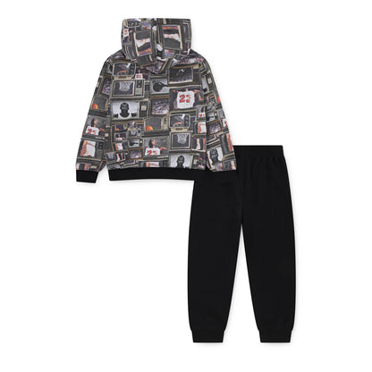 Jordan JRD JDB MJ BROOKLYN AOP FT SET BLACK 85F239-023