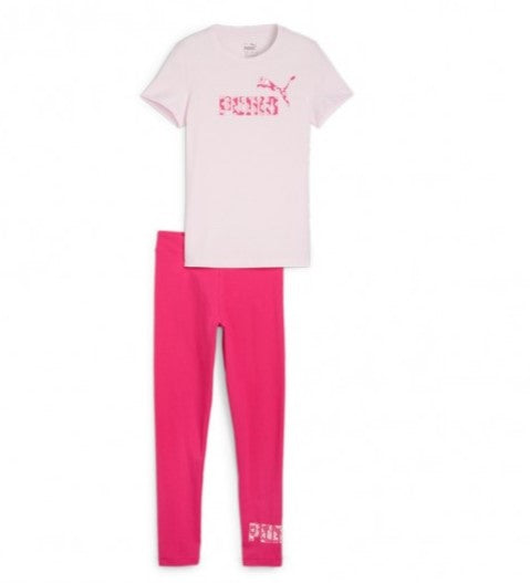 PUMA ANIMAL TEE & LEGGINGS SET G WHISP OF PINK 680321-67