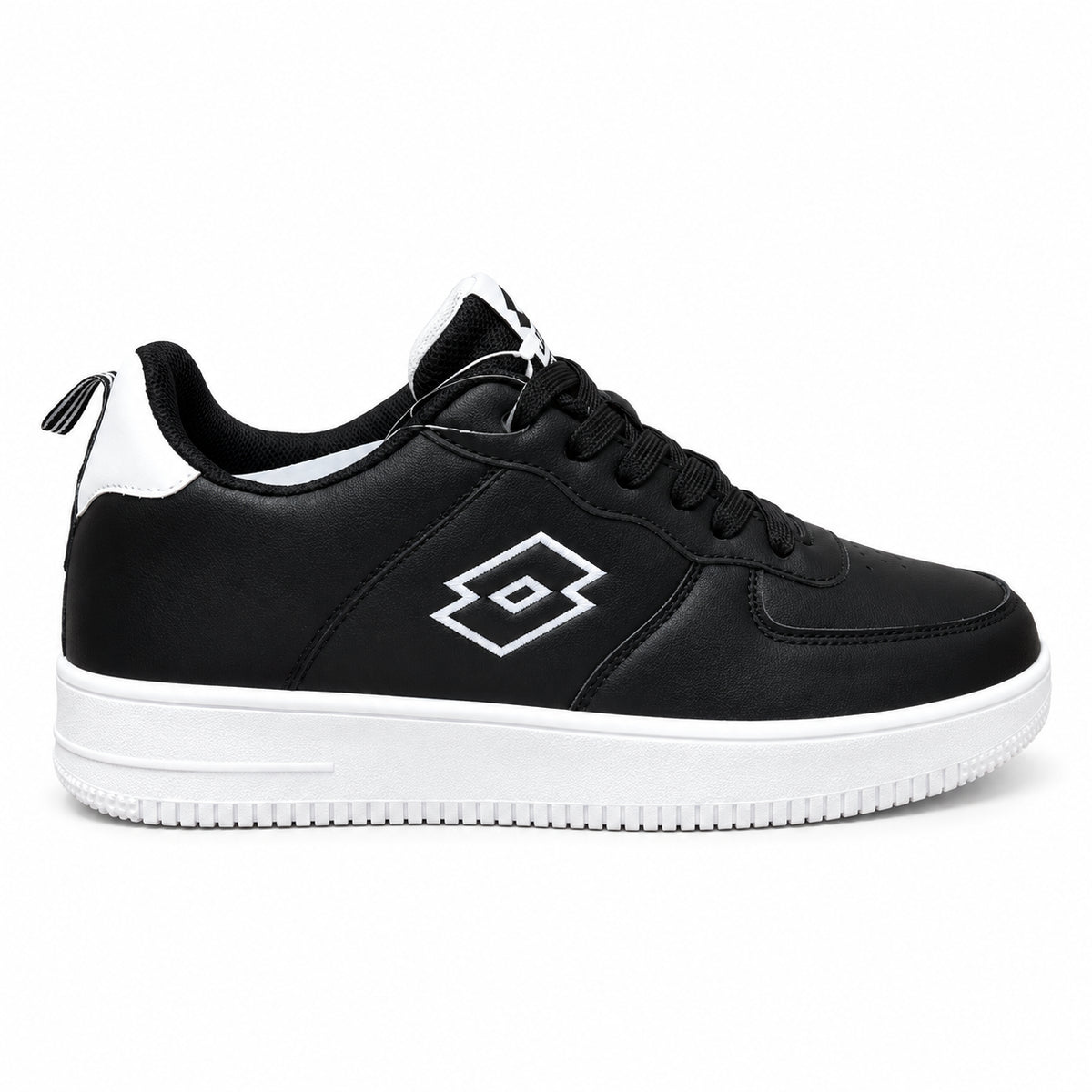 Lotto Cavaliers AMF JR Sneakers Ragazzo Ragazza Unisex in Pelle Sintetica Nero Bianco Taglie 36-40 223813-2LJ