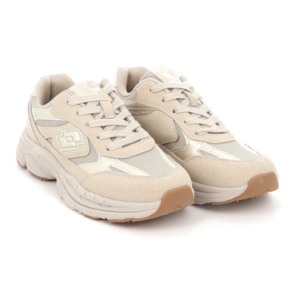 Lotto Boston AMF Patent JR – Scarpe sportive ragazzo unisex beige in nabuk e mesh – 224128-5V3