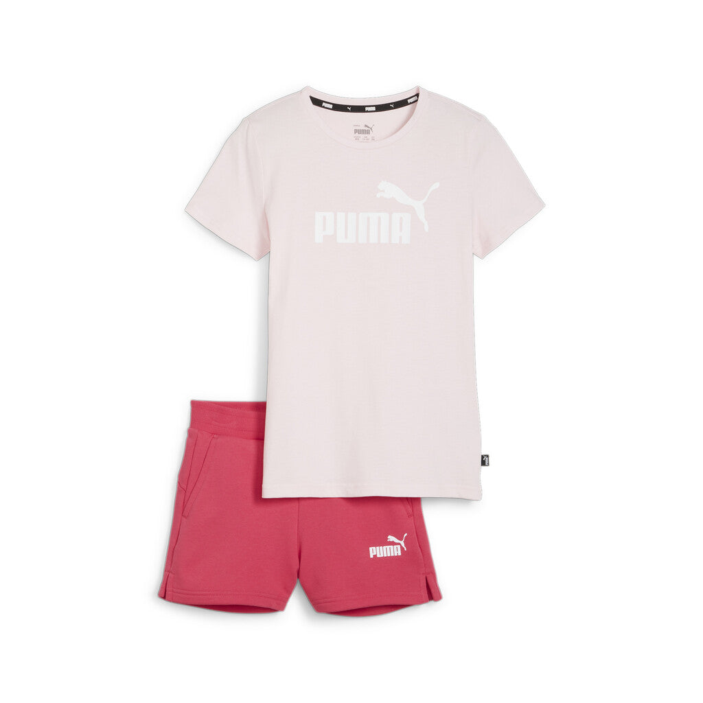 PUMA LOGO TEE & SHORTS SET G WHISP OF PINK 846936-67