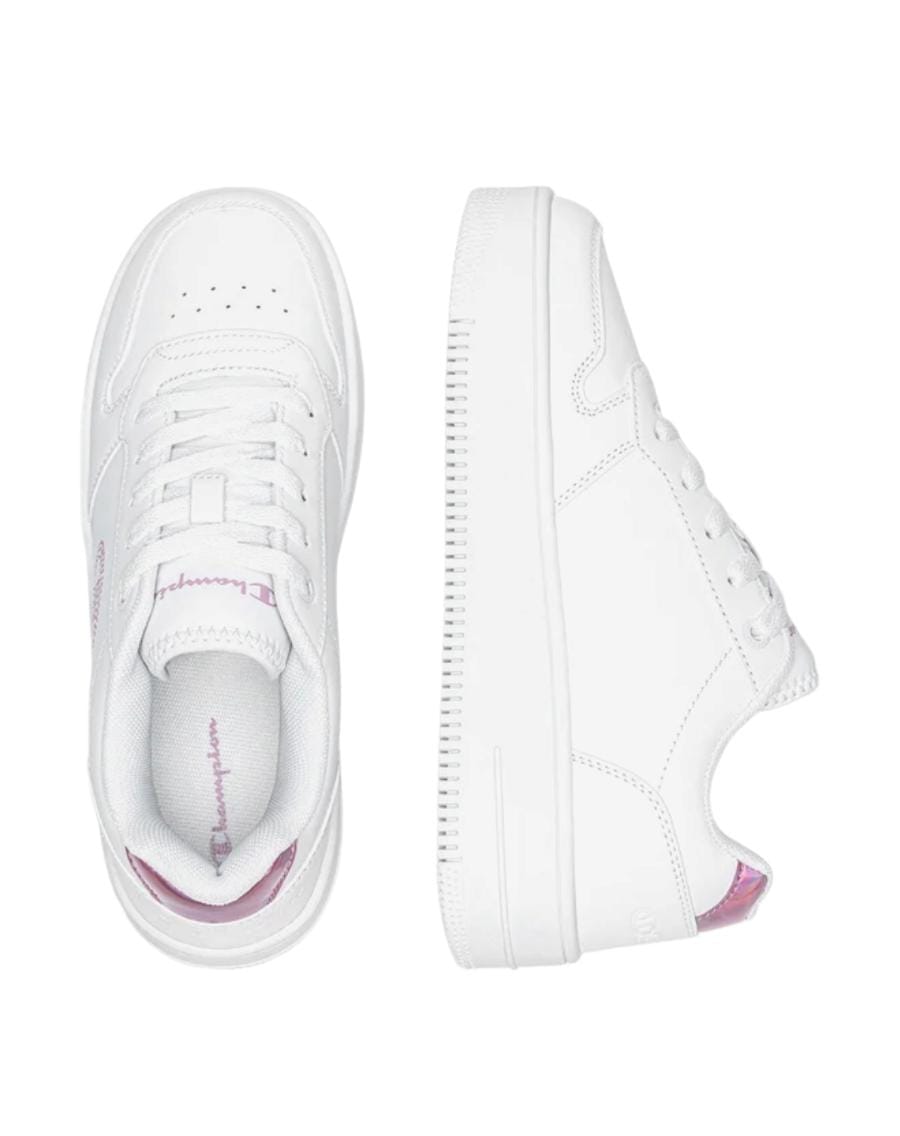 CHAMPION RD18 PLATFORM GLITTER G GS LOW CUT SHOE WHT/PINK S32872-WW010
