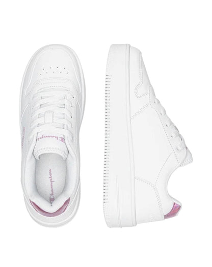 CHAMPION RD18 PLATFORM GLITTER G GS LOW CUT SHOE WHT/PINK S32872-WW010