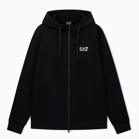 EA7 Emporio Armani Felpa con Cappuccio e Zip 8NPM38-1200 | Uomo | Nero