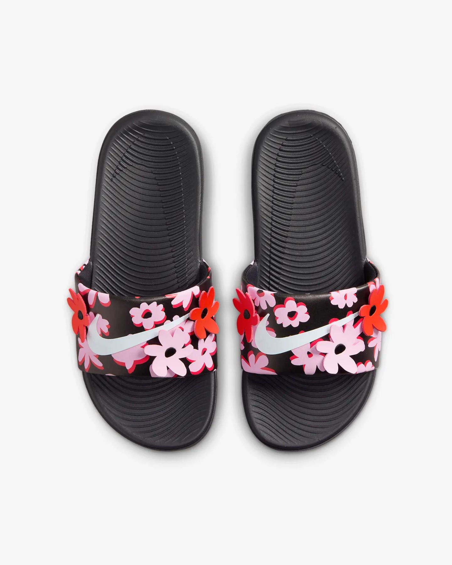 NIKE KAWA SLIDE SE (GS/PS) BLACK/WHITE-PINK RISE-PICANTE RED FJ2872-001