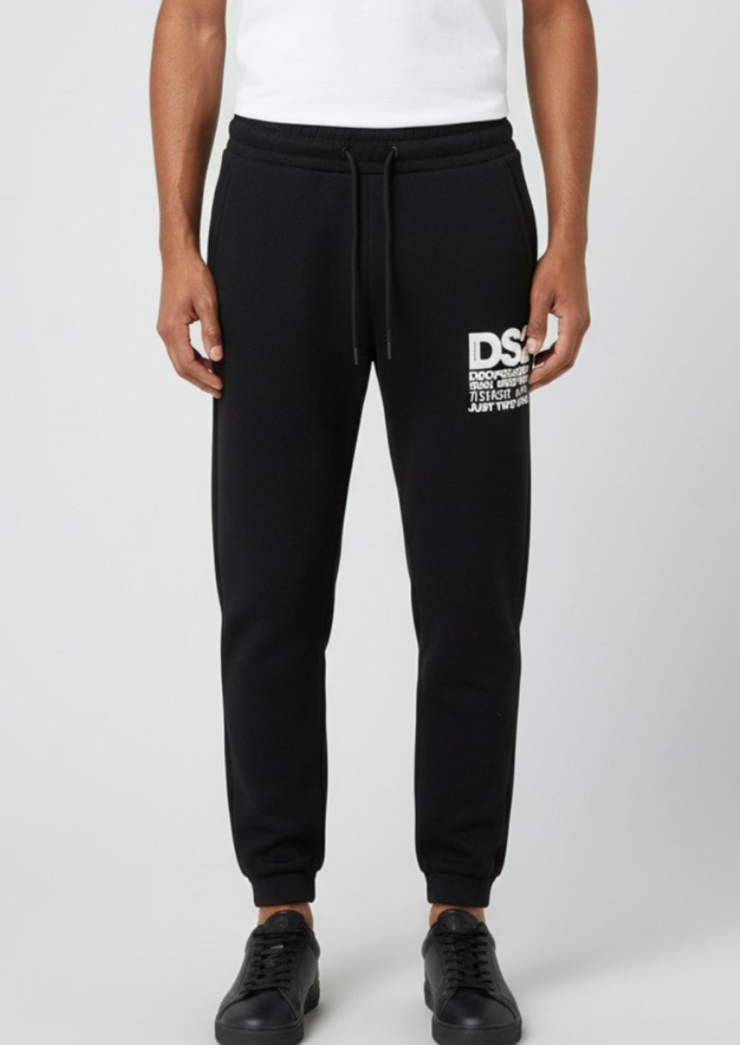 DS2 PANTALONE 100% COTONE NERO FW25208