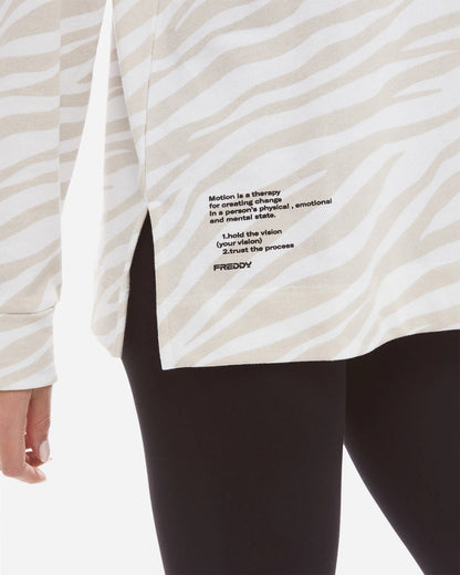 FREDDY FRE FELPA CAPPUCCIO ZEBRA ANIMALIER - WHITE S4WMCS7C-ANI85W