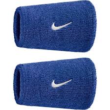 NIKE SWOOSH CLASSIC DOUBLEWIDE WRISTBANDS 2PK GAME ROYAL/WHITE N1012406400OS