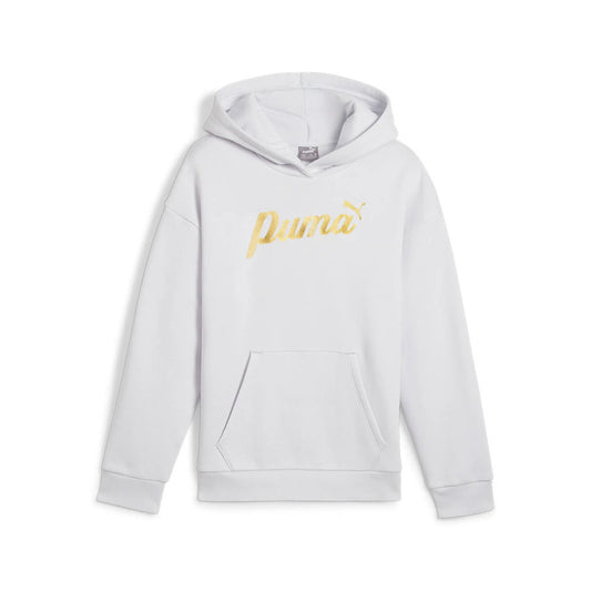 PUMA ESS+ SCRIPT METALLIC HOODIE FL G SILVER MIST 682780-42