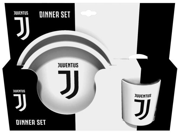 JUVENTUS F.C. Set Gift piatto piano + fondo + bicchiere Juventus JUVSET3