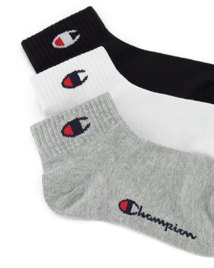 CHAMPION CMP 3PK QUARTER SOCKS OXGM/WHT/NBK-NS U30042-EM006