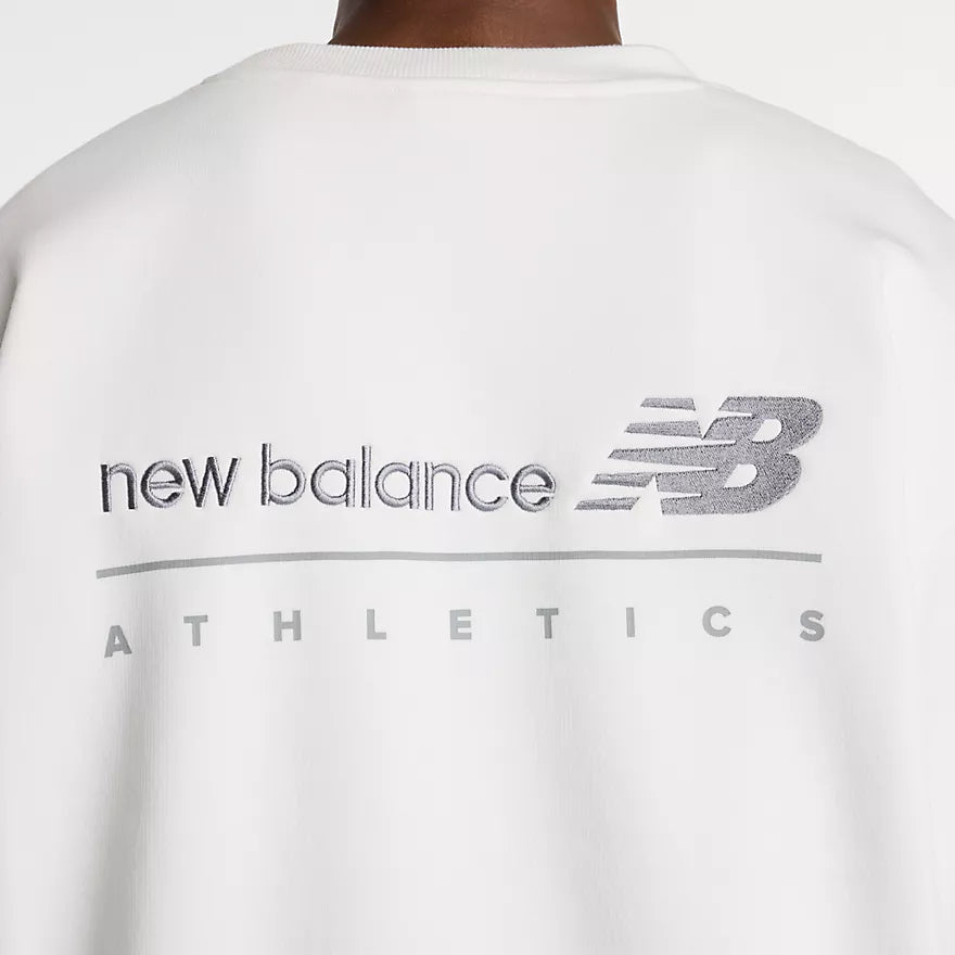 NEW BALANCE LINEAR GRAPHIC FLEECE CREW - REFLECTION MT53529RFN