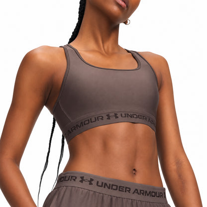 Under Armour Crossback Mid Bra – Reggiseno sportivo donna Peppercorn in poliestere – 1361034-200