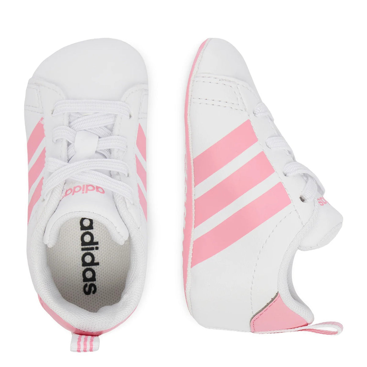 Adidas Grand Court Crib KI8217 – Bianco scarpe da culla bimba in ecopelle, calzature neonata per completare i suoi outfit e gli abbinamenti quotidiani