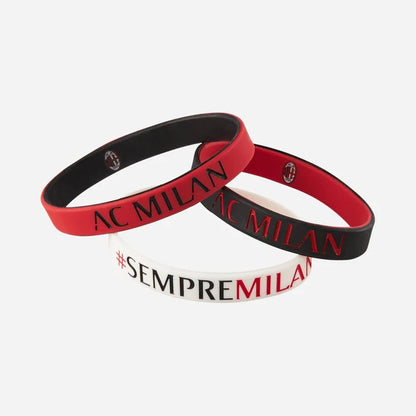 AC MILAN BRACCIALETTI MILAN in gomma rosso/nero SETBRACCIALIMILAN