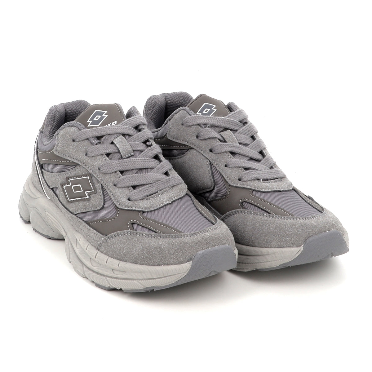 Lotto Boston AMF SUE JR – Scarpe sportive ragazzo unisex grigio in nabuk e mesh – 223819-AZW