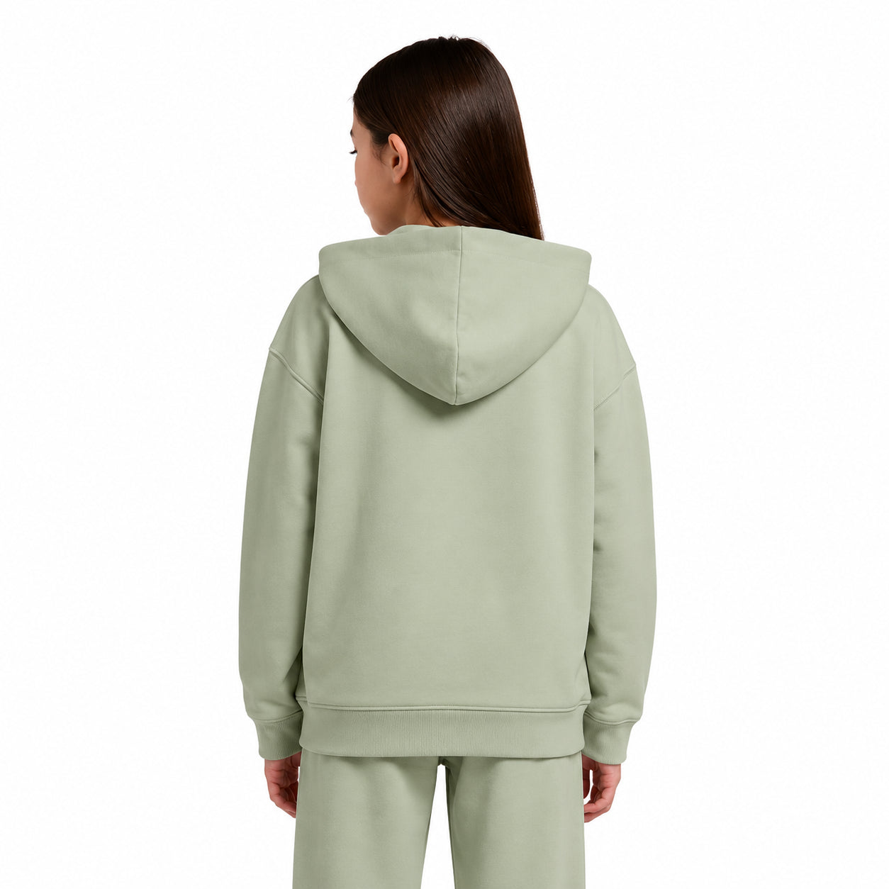 New Balance French Terry Small Logo Hoodie LAKG0056-SRV | Bambina | Silver Moss