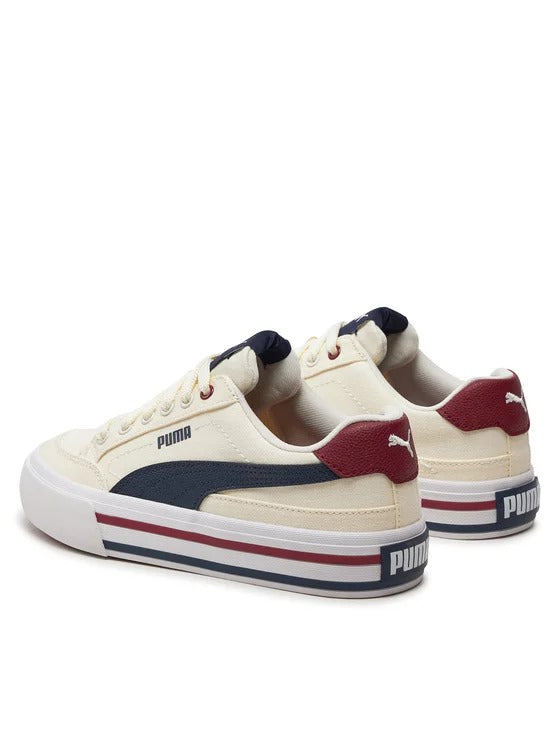 PUMA COURT CLASSIC VULC FS JR WARM WHITE-NAVY-SUGARED ALMOND 396558-01