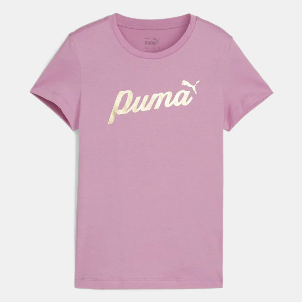 PUMA ESS+ SCRIPT METALLIC TEE G MAUVED OUT 682778-48