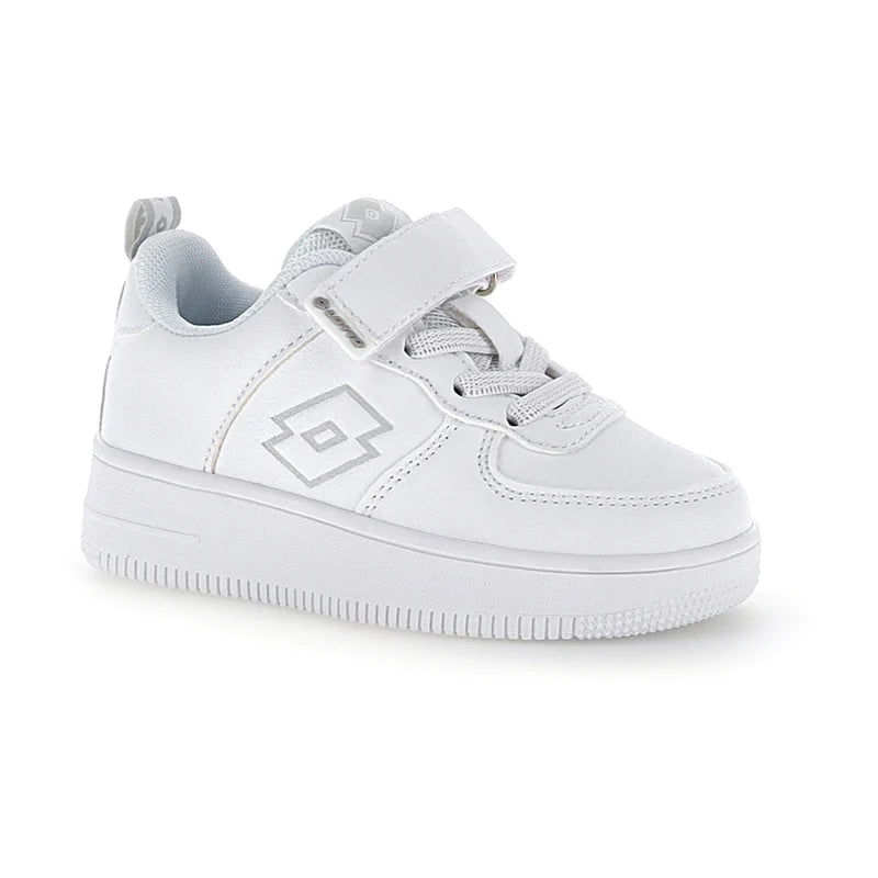 Lotto Cavaliers AMF INF S – Sneaker Bambino in Ecopelle | Bianco