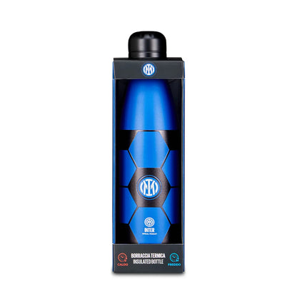 Inter Borraccia Termica 500 ml Ufficiale FC Internazionale Milano in Acciaio Nero Azzurro per Sport Scuola Ufficio Idea Regalo Tifosi 30F302610