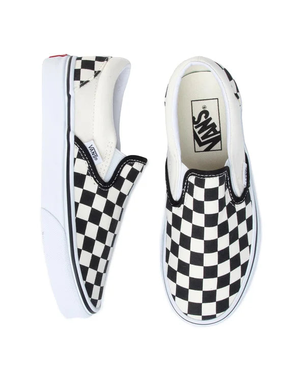 VANS Classic Slip-On Blk&WhtChckerboard/Wht VN000EYEBWW1