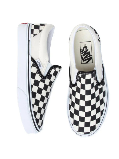 VANS Classic Slip-On Blk&WhtChckerboard/Wht VN000EYEBWW1