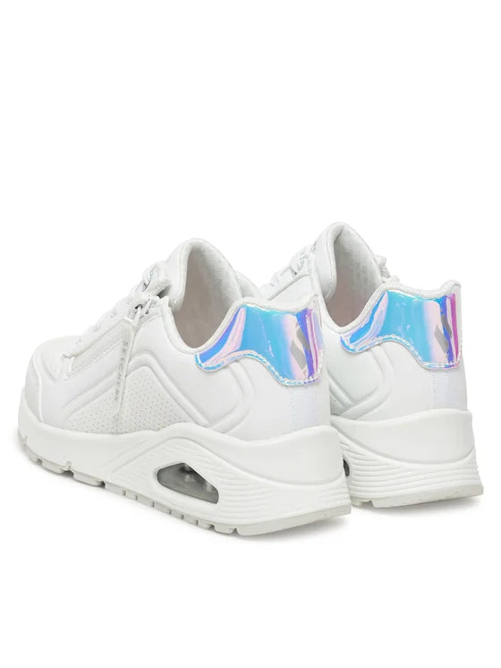 Skechers Uno Gen1 Zip and S Sneakers Bambina Bianche