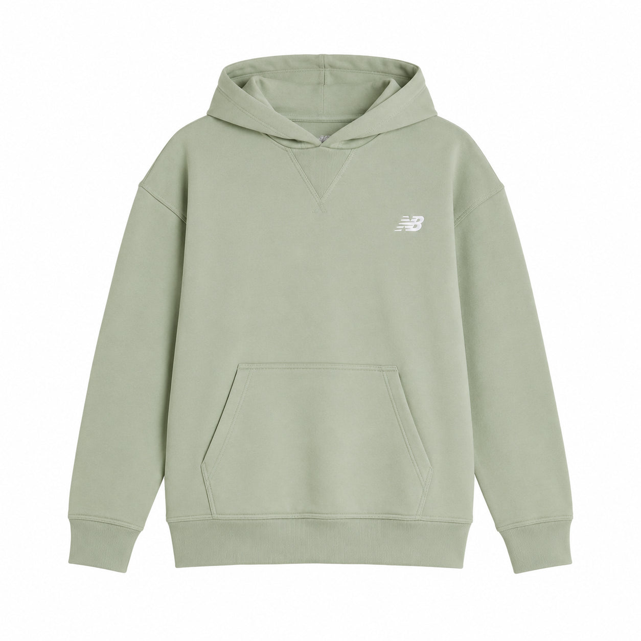 New Balance French Terry Small Logo Hoodie LAKG0056-SRV | Bambina | Silver Moss