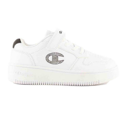 CHAMPION RD18 PLATFORM GLITTER G PS LOW CUT SHOE WHT/NBK S32830-WW003