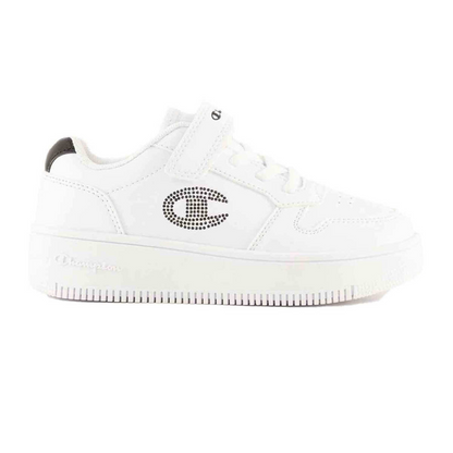 CHAMPION RD18 PLATFORM GLITTER G PS LOW CUT SHOE WHT/NBK S32830-WW003