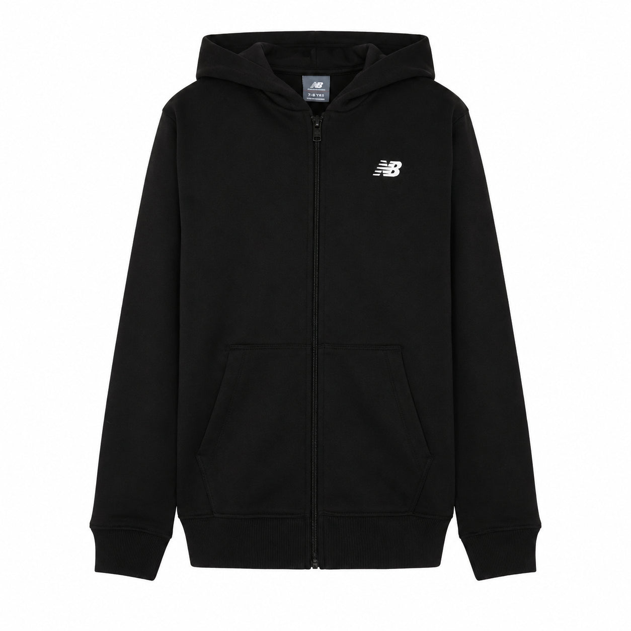 New Balance French Terry Small Logo Full Zip Hoodie LAKB0057-BK | Unisex Bambino | Nero