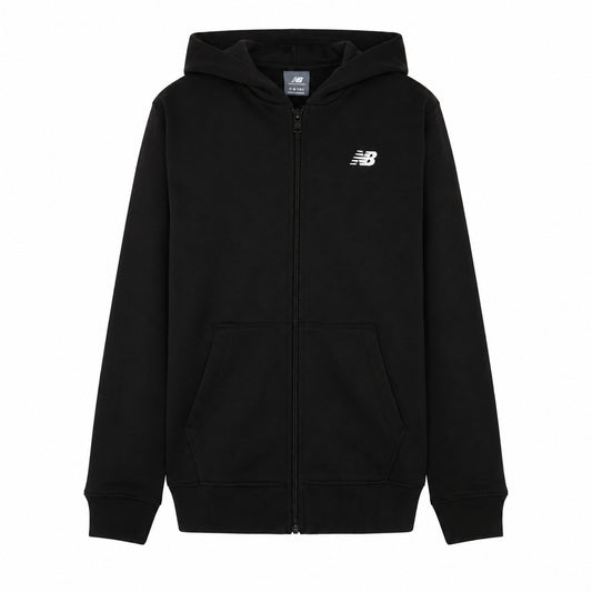 New Balance French Terry Small Logo Full Zip Hoodie LAKB0057-BK | Unisex Bambino | Nero