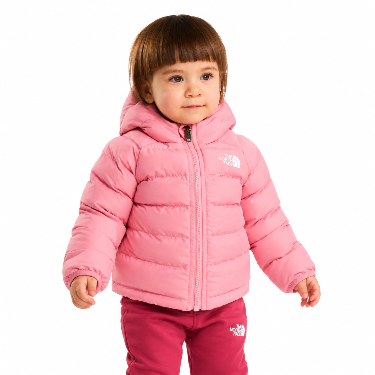 The North Face Baby Reversible Perrito Giacca Imbottita Reversibile con Cappuccio Neonata Bimba Rosa Primrose Inverno Taglie 6-24 Mesi NF0A88W3NO91