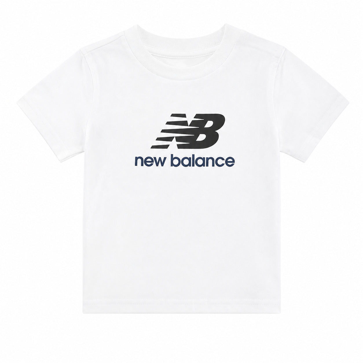 New Balance Stacked Logo Jersey Tee LAKG0246-BWE | Unisex Bambino | Bianco