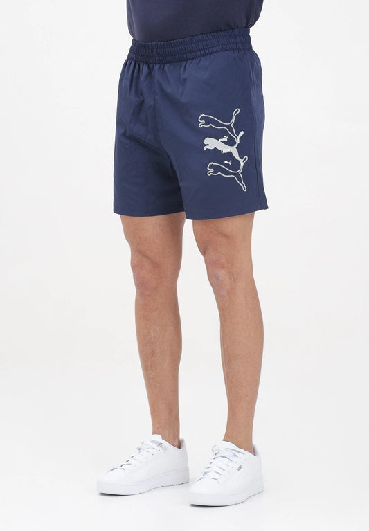 PUMA ESS LOGO LAB PUMA LOGO WOVEN SHORTS 5 “ BLUE 684673-06